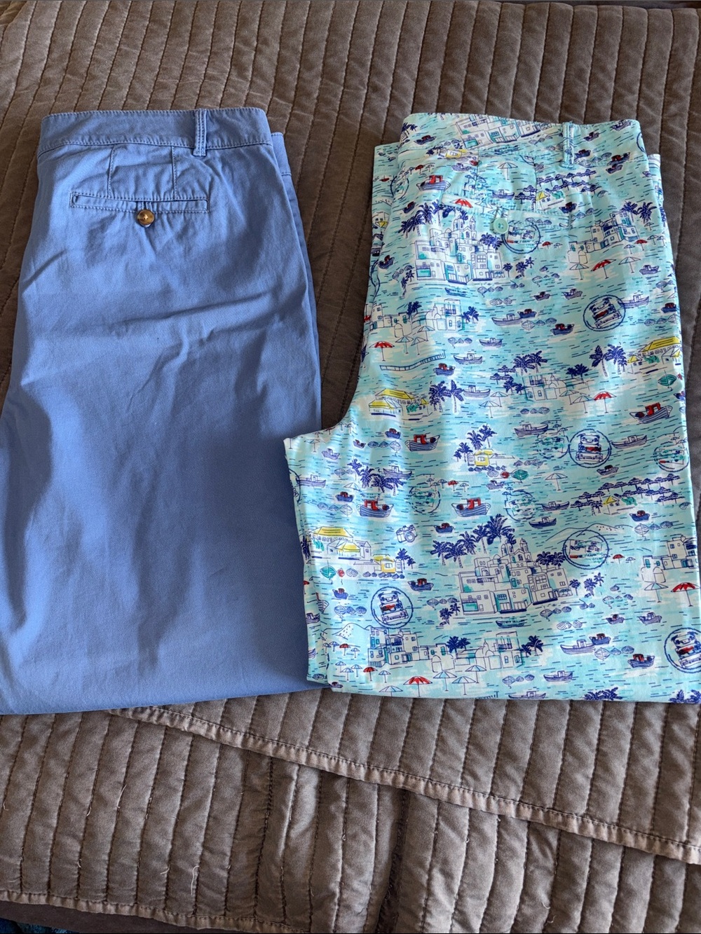 Talbots The Weekend Chino Pants Lot of 2 Blue Santorini Vacation Beach Sz 16